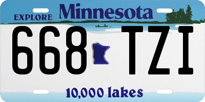 MN license plate 668TZI