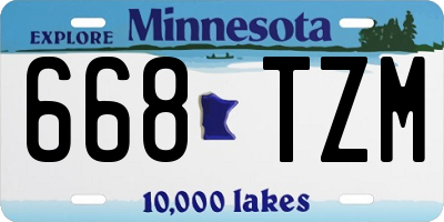 MN license plate 668TZM