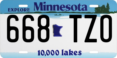 MN license plate 668TZO