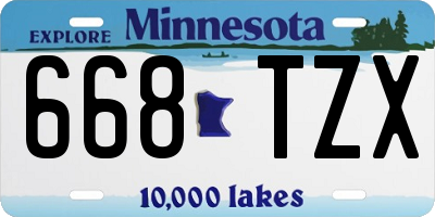 MN license plate 668TZX