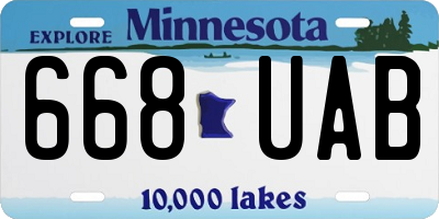 MN license plate 668UAB