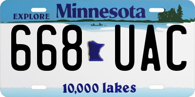 MN license plate 668UAC