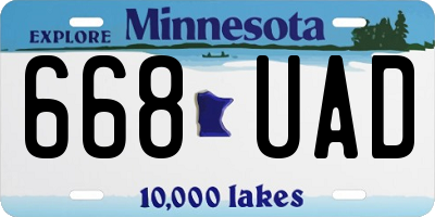 MN license plate 668UAD