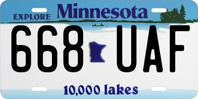 MN license plate 668UAF