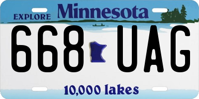 MN license plate 668UAG
