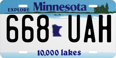 MN license plate 668UAH