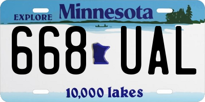 MN license plate 668UAL