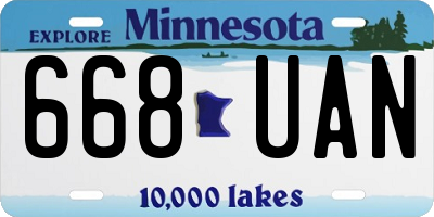 MN license plate 668UAN