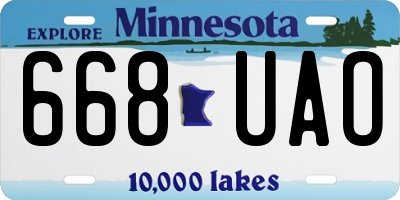 MN license plate 668UAO
