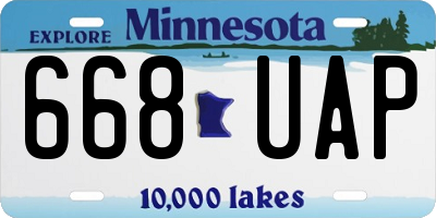 MN license plate 668UAP