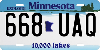 MN license plate 668UAQ