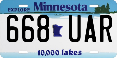 MN license plate 668UAR