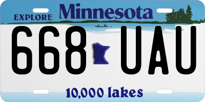 MN license plate 668UAU