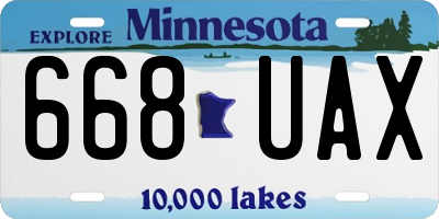 MN license plate 668UAX