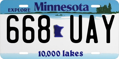 MN license plate 668UAY