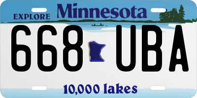 MN license plate 668UBA