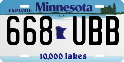 MN license plate 668UBB