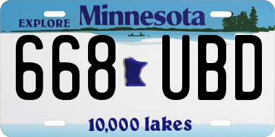 MN license plate 668UBD