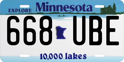 MN license plate 668UBE