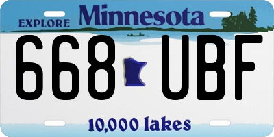 MN license plate 668UBF