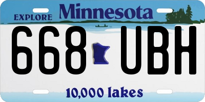 MN license plate 668UBH