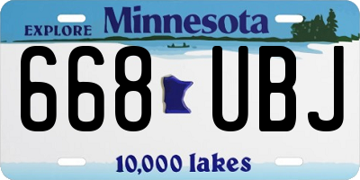 MN license plate 668UBJ