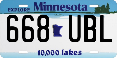 MN license plate 668UBL