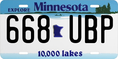 MN license plate 668UBP