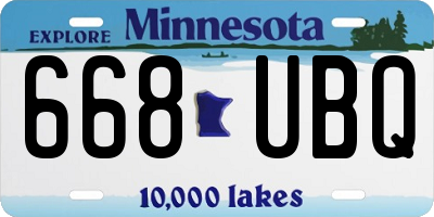 MN license plate 668UBQ
