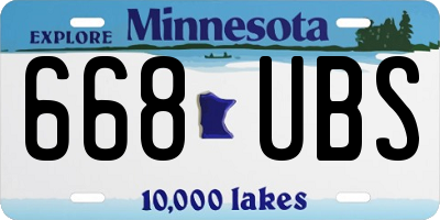 MN license plate 668UBS
