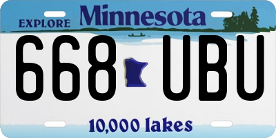 MN license plate 668UBU
