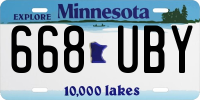 MN license plate 668UBY