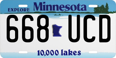 MN license plate 668UCD