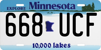 MN license plate 668UCF