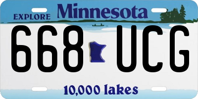 MN license plate 668UCG
