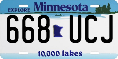 MN license plate 668UCJ