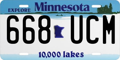 MN license plate 668UCM