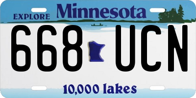 MN license plate 668UCN
