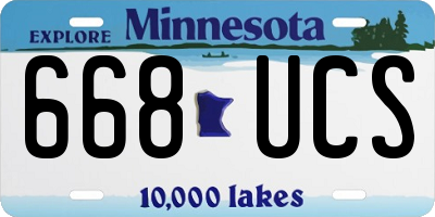 MN license plate 668UCS