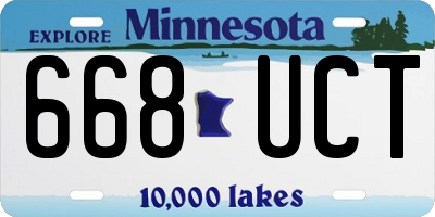 MN license plate 668UCT