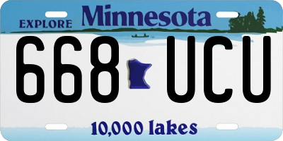 MN license plate 668UCU