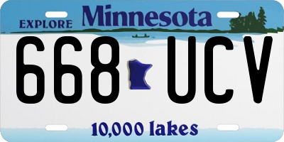 MN license plate 668UCV