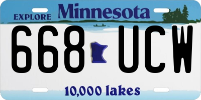 MN license plate 668UCW