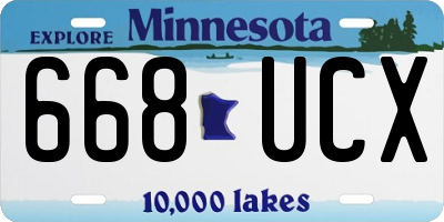 MN license plate 668UCX