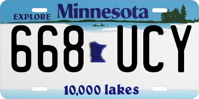 MN license plate 668UCY