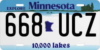 MN license plate 668UCZ