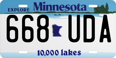 MN license plate 668UDA