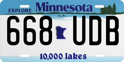 MN license plate 668UDB