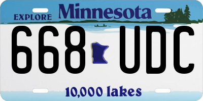 MN license plate 668UDC