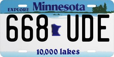 MN license plate 668UDE